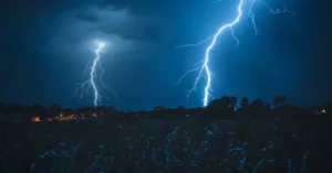 lightnings striking on a corn field fort worth tx